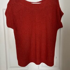 Cable & Gauge Red Crew Neck Sweater Soft Knit Casual
